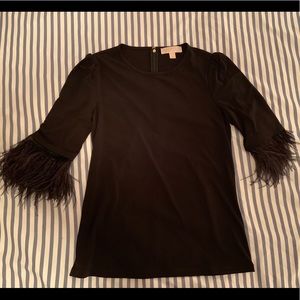 Michael Kors Feather Sleeved Top